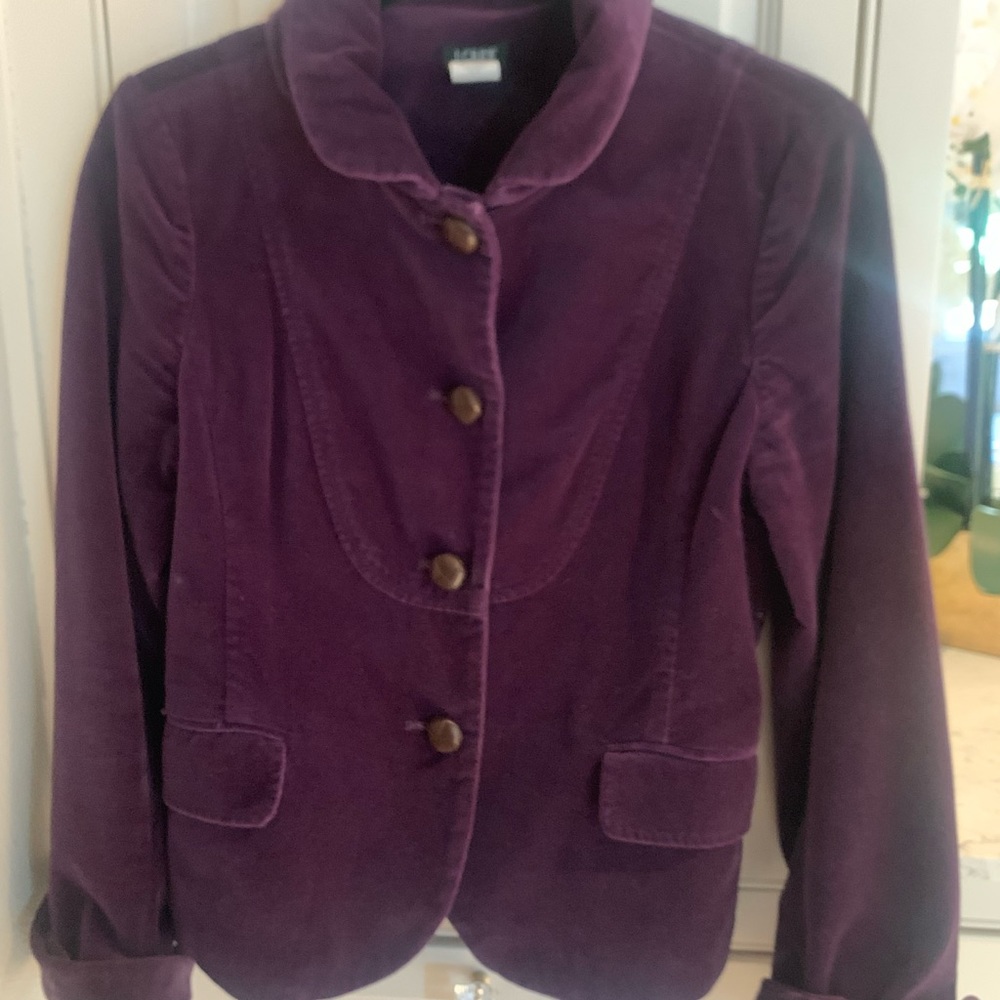 J. Crew Bella velvet blazer in eggplant - size 6